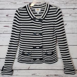 Talbots Nautical Striped Cardigan Sweater Blazer